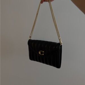 Coach Women's Shoulder Bag in Black and Gold